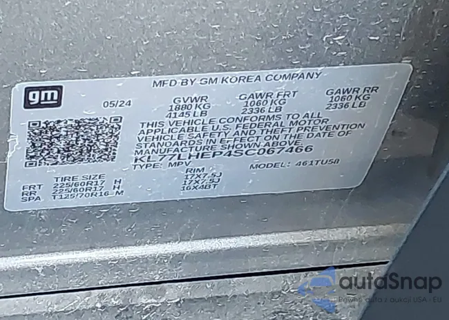 KL77LHEP4SC067466: 43431462