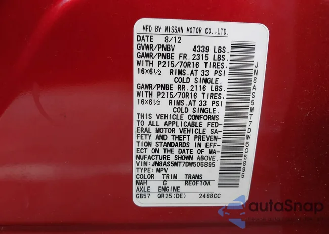 JN8AS5MT7DW505895: 43431526