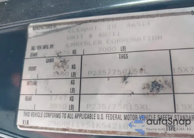 2B6HB11Y51K542187: 43432588