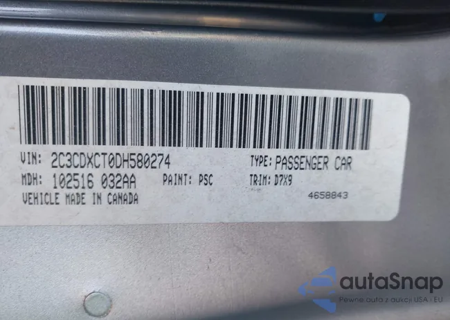 2C3CDXCT0DH580274: 43432722