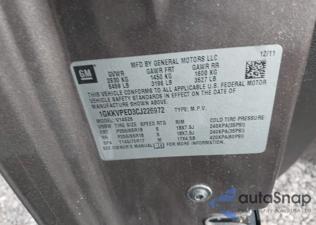 1GKKVPED3CJ226972: 43432826