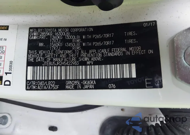 JTEBU5JR2H5422983: 43432918