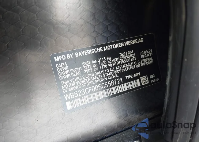 WB523CF00SCS58721: 43433103