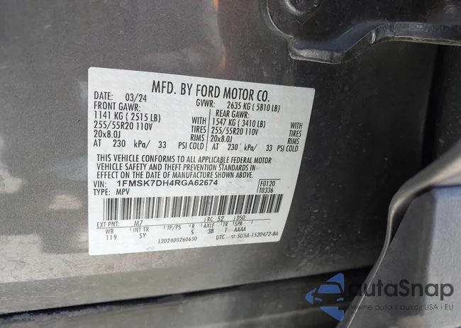 1FMSK7DH4RGA62674: 43432316