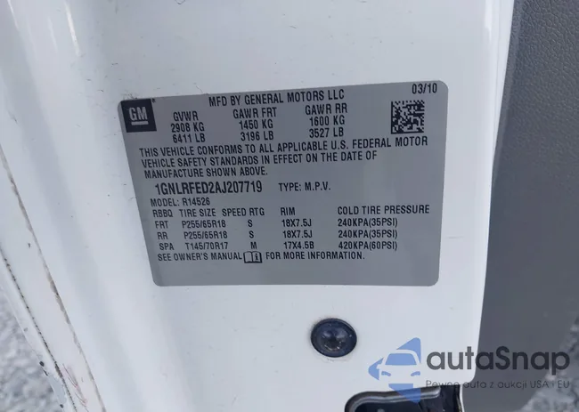 1GNLRFED2AJ207719: 43433590