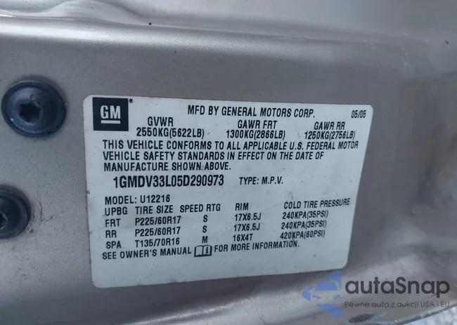 1GMDV33L05D290973: 43433597