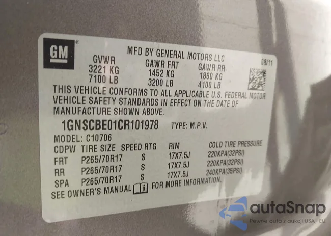 1GNSCBE01CR101978: 43433632