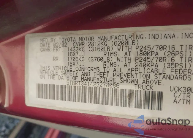 5TBRT34142S278086: 43433691