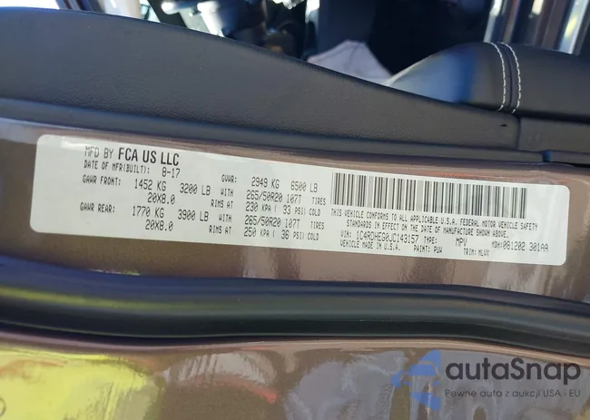 1C4RDHEG0JC143157: 43433702