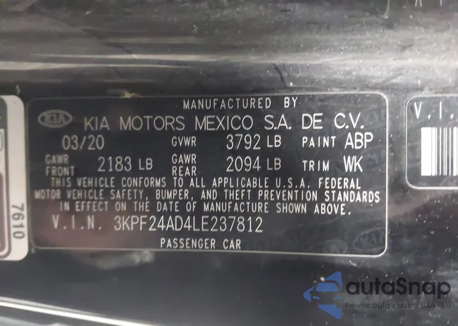 3KPF24AD4LE237812: 43433763