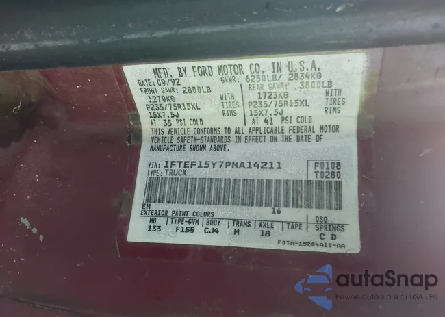 1FTEF15Y7PNA14211: 43433776