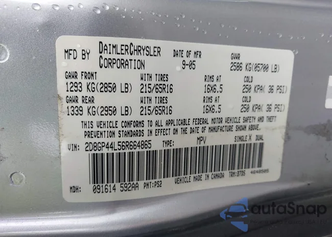 2D8GP44L56R664865: 43433811