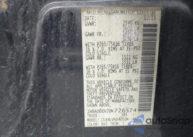 1N6AD0EV2DN726574: 43433824