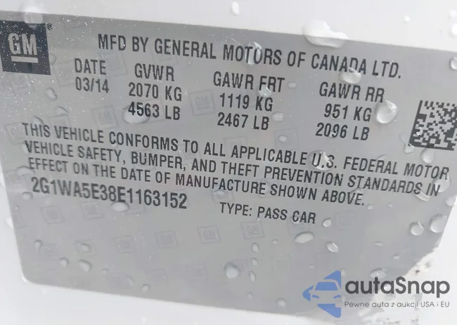 2G1WA5E38E1163152: 43433883