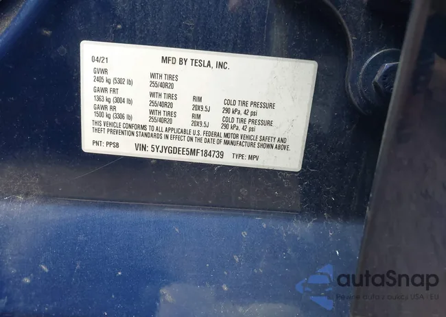 5YJYGDEE5MF184739: 43433885