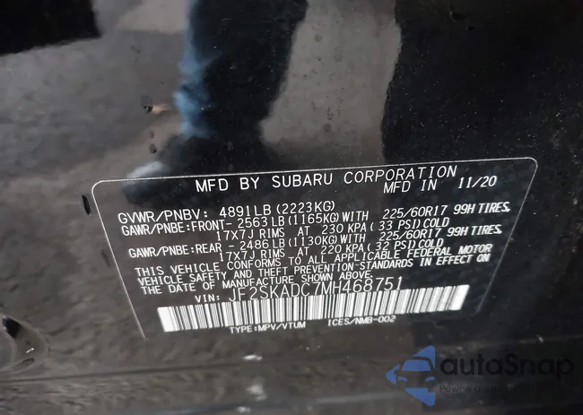 JF2SKADC7MH468751: 43433909