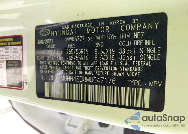 KMUHB4SB8MU047176: 43433914