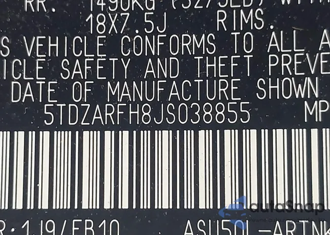 5TDZARFH8JS038855: 43433937