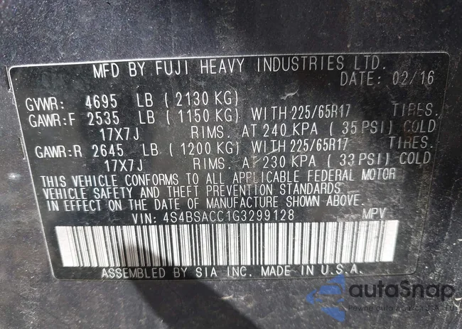 4S4BSACC1G3299128: 43433985