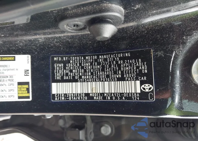 5YFS4RCE6LP016559: 43434023