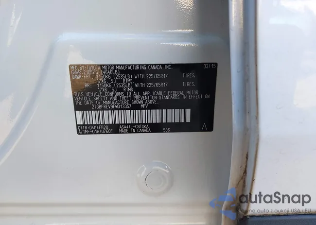 2T3BFREV9FW313357: 43433264