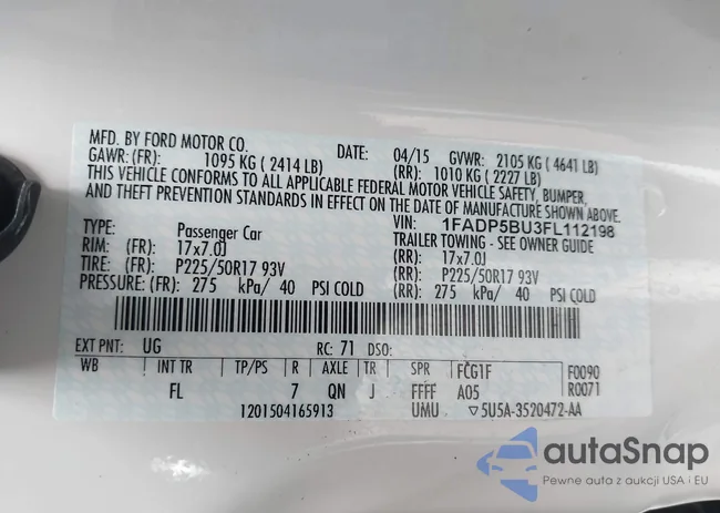 1FADP5BU3FL112198: 43433293