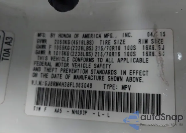 5J6RM4H38FL065049: 43434592