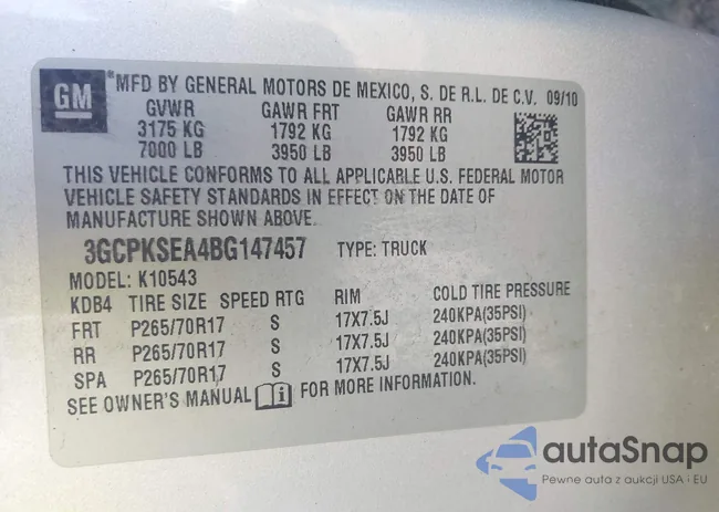 3GCPKSEA4BG147457: 43434633