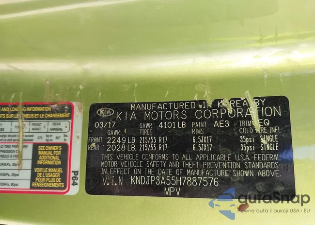 KNDJP3A55H7887576: 43434640