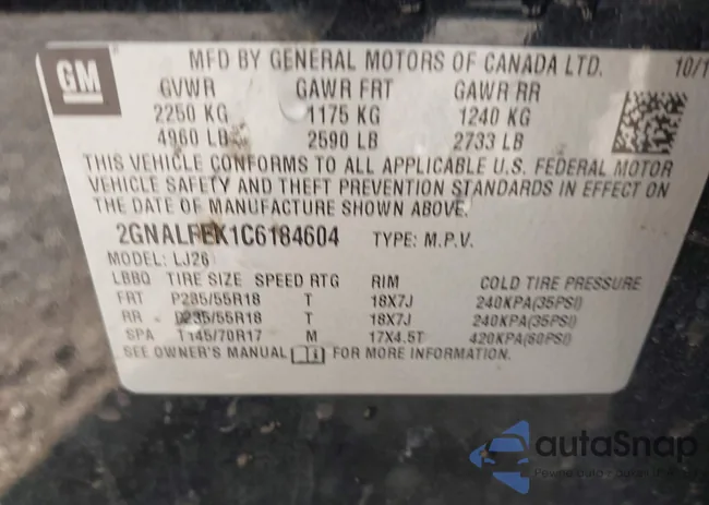 2GNALFEK1C6184604: 43434704