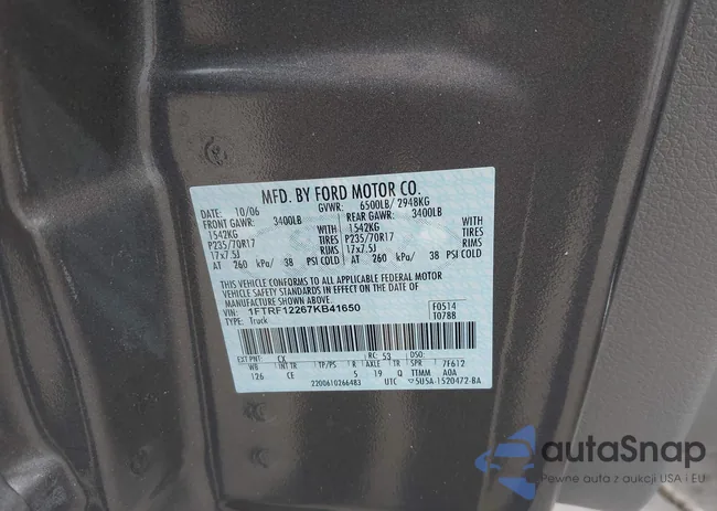 1FTRF12267KB41650: 43434917