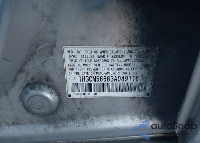 1HGCM56663A049116: 43434931