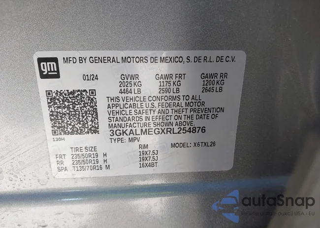 3GKALMEGXRL254876: 43434989