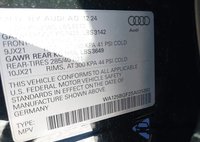 WA125BGF2SA025392: 43434999