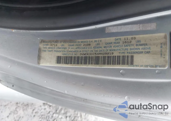 3VWCK31C54M409919: 43435007