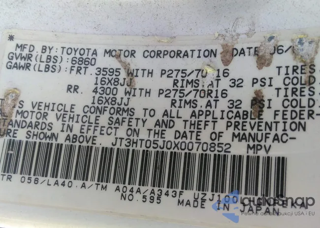 JT3HT05J0X0070852: 43434188