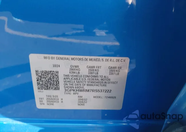 3GPKHWRM7RS537222: 43434231