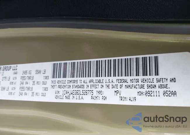 1C4HJWEG6DL526775: 43434244