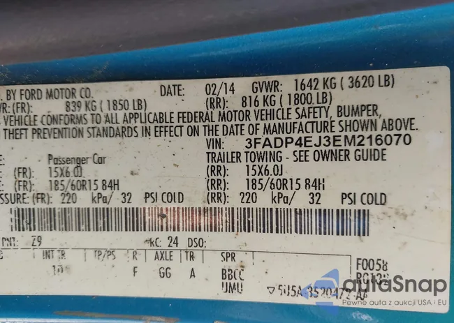 3FADP4EJ3EM216070: 43434284