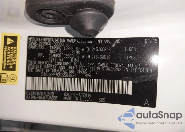 5TDJZRFH3KS581831: 43434359