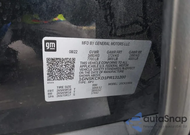 1GNSKCKD1PR131200: 43434379