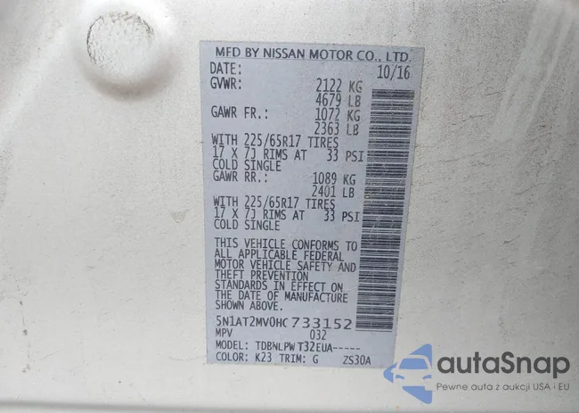 5N1AT2MV0HC733152: 43434409