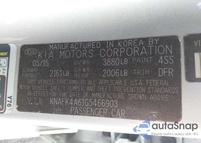 KNAFK4A61G5466903: 43434467