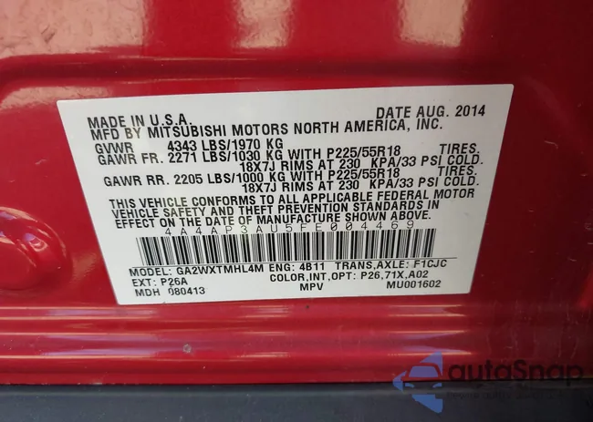 4A4AP3AU5FE004469: 43434481