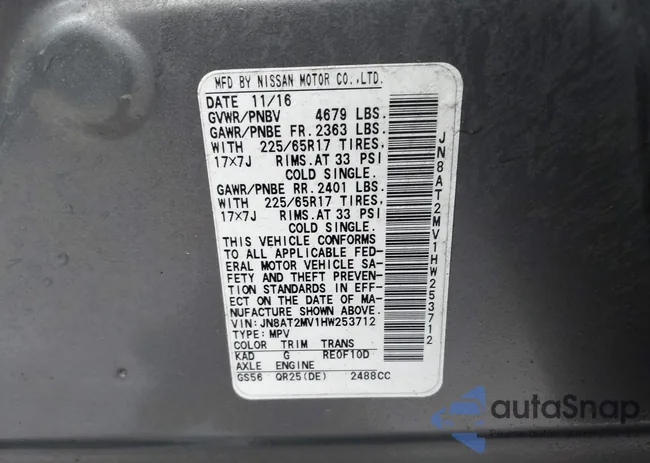 JN8AT2MV1HW253712: 43434526