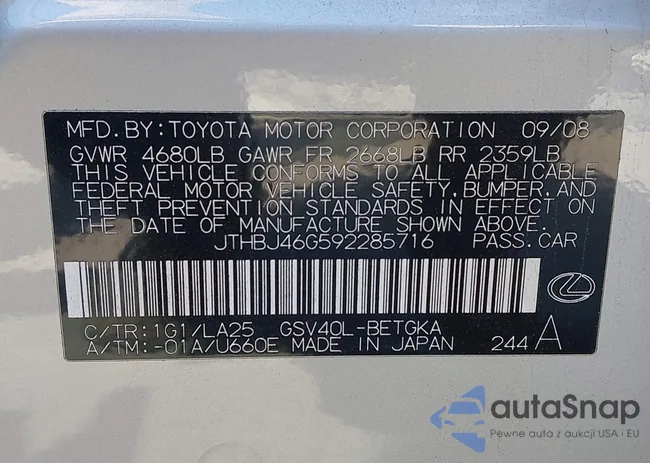 JTHBJ46G592285716: 43434552