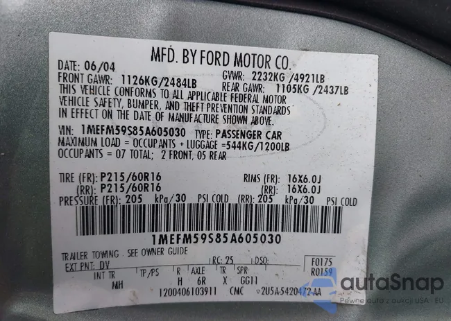 1MEFM59S85A605030: 43435649