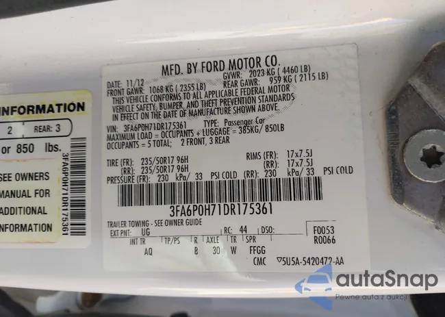 3FA6P0H71DR175361: 43435683