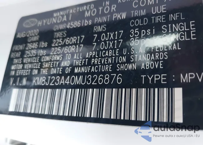 KM8J23A40MU326876: 43435736