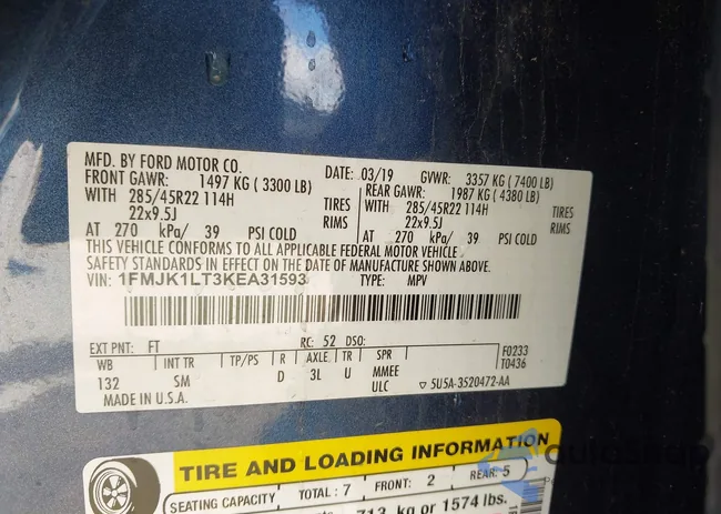 1FMJK1LT3KEA31593: 43435801